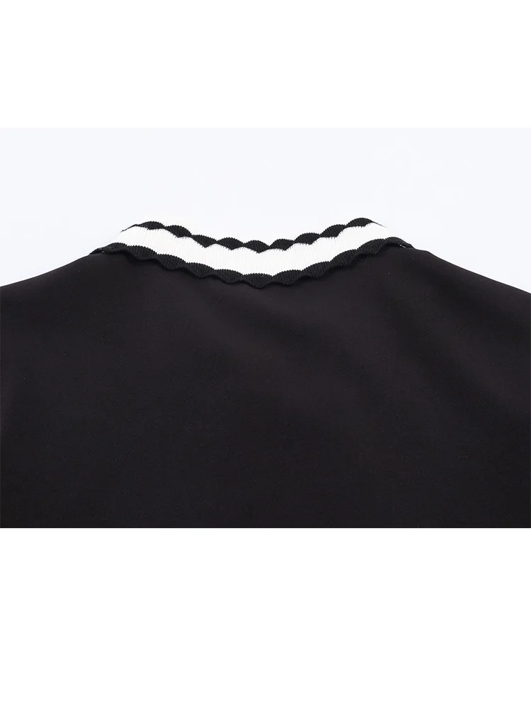 

Женская летняя новая модная универсальная футболка-поло с пуговицами и вставками, короткий рукав, повседневный топ для женщин