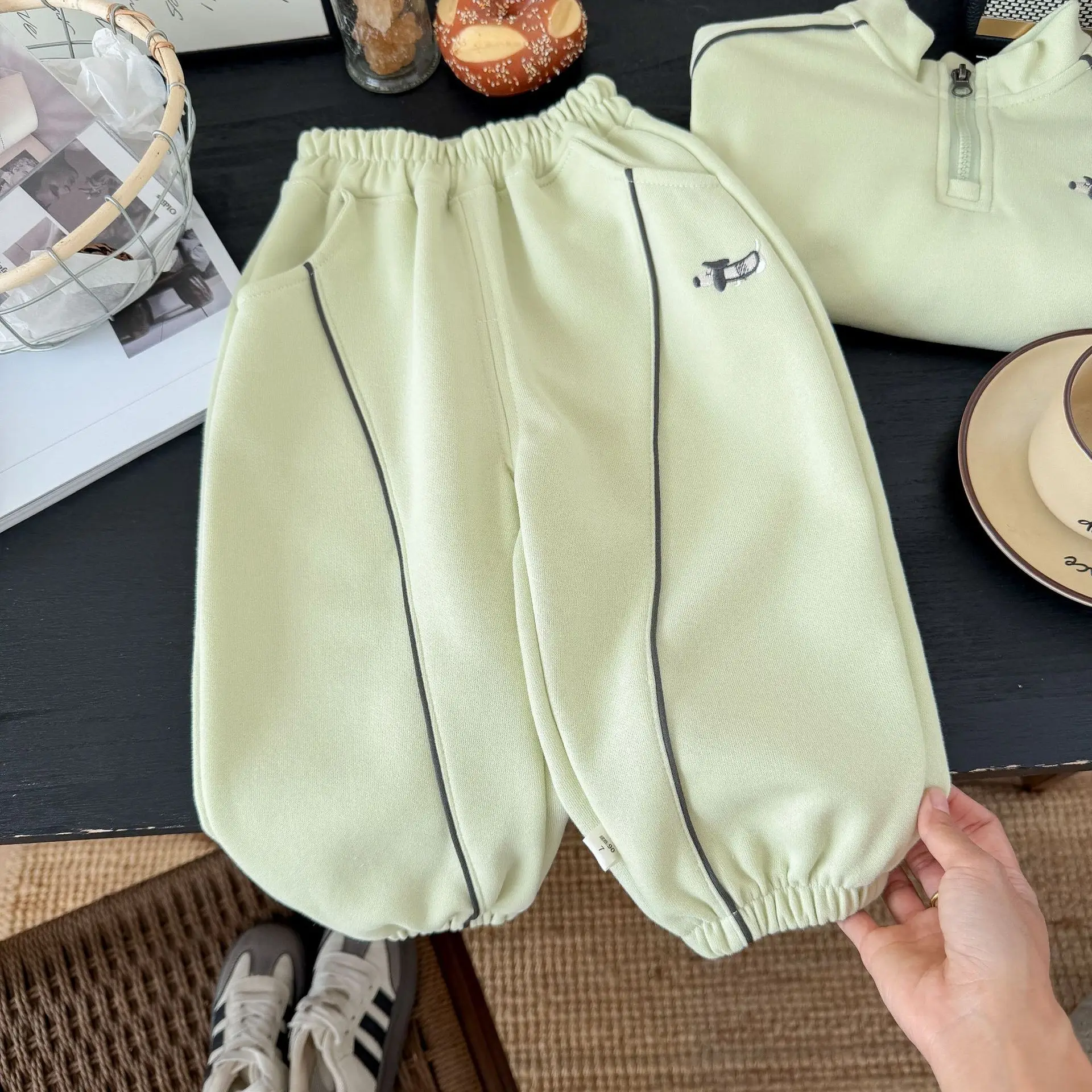 1-14 Jahre Kinderkleidungssets, neue Herbstkollektion, Jungen- und Mädchen-Langarm-Sweatshirts mit halbem Reißverschluss + Hosen, 2-teiliges Kinder-Trainingsanzug-Outfit – Detail 12
