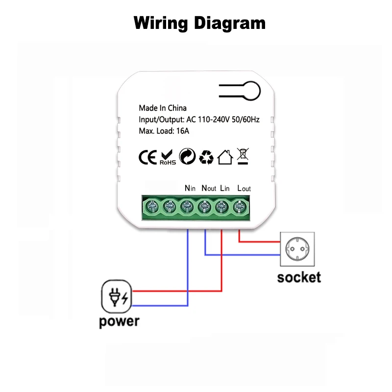 Intelligentes ZigBee-Steckdosenmodul mit kWh-Zähler, Energiemonitor, Timer, 16A Steuerung EIN/AUS, Überlastschutz, unterstützt Google Home und Alexa – Detail 16