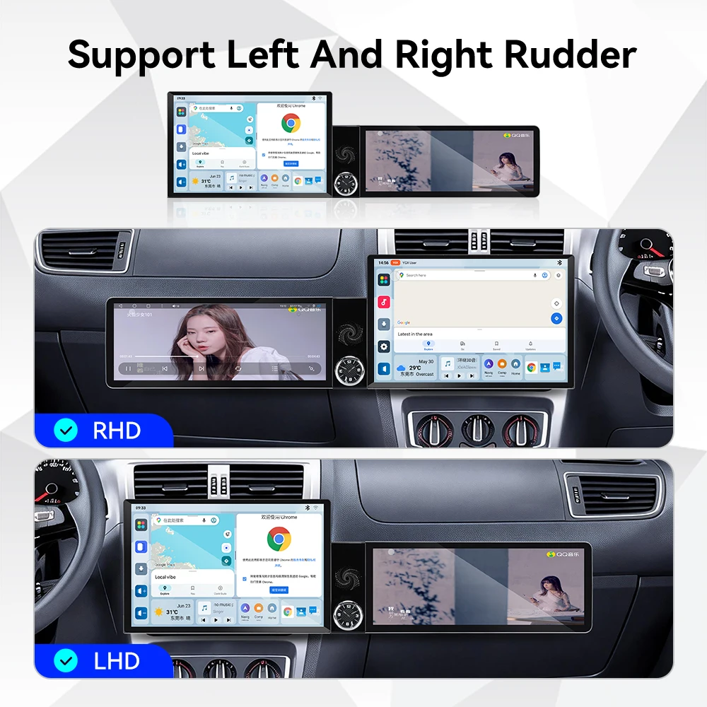 For VW Fox 2014~2018 Android Auto Dual Screen interaction Car Radio Stereo Receiver Multimedia Player GPS Navigation Head Unit