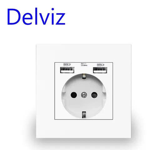 Wall USB Outlet Double DELVIZ