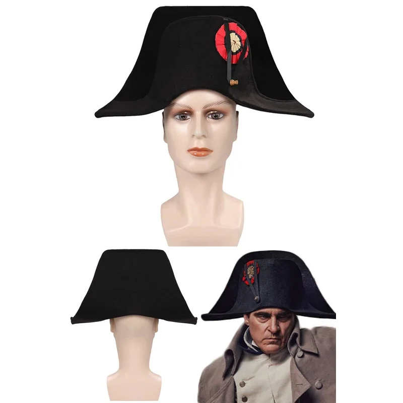 Sombrero de Bicorn de almirante para adultos, gorra de capitán franceses, fantasía de Napoleón, accesorio de disfraz, accesorios para fiesta de Carnaval y Halloween, regalos