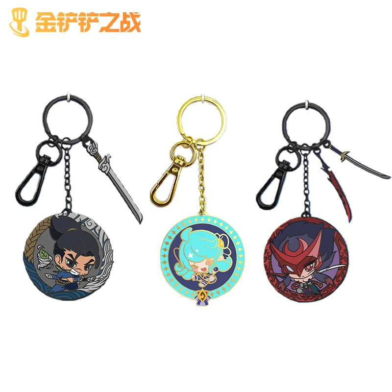 Game LOL Arcane Official Keychain Gwen Yasuo The Unforgotten Yone Original Pendant keyrings Cosplay Gifts for Doujin