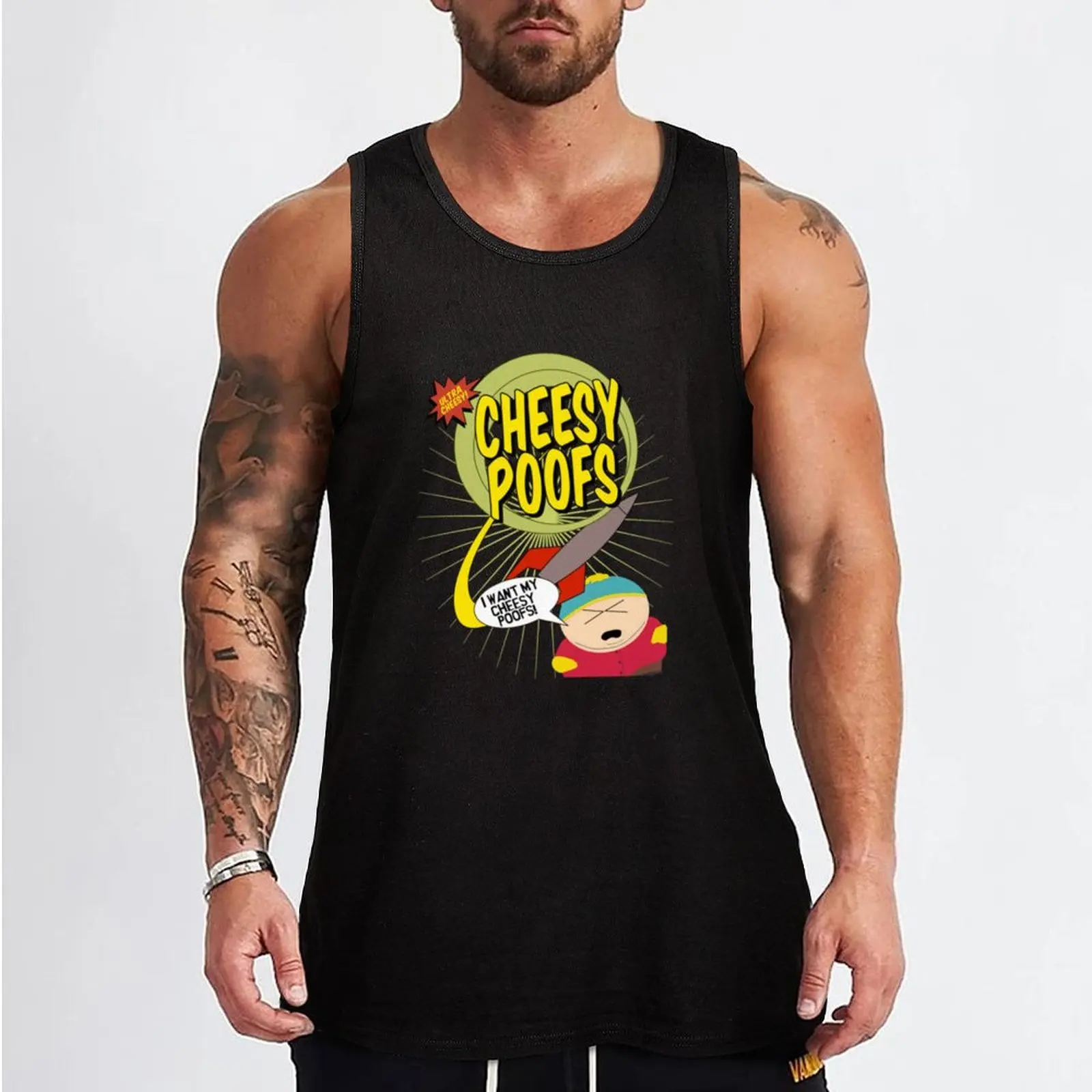 Cheesy Poofs Tank Top men gym Men gym sportswear sports vest fitness