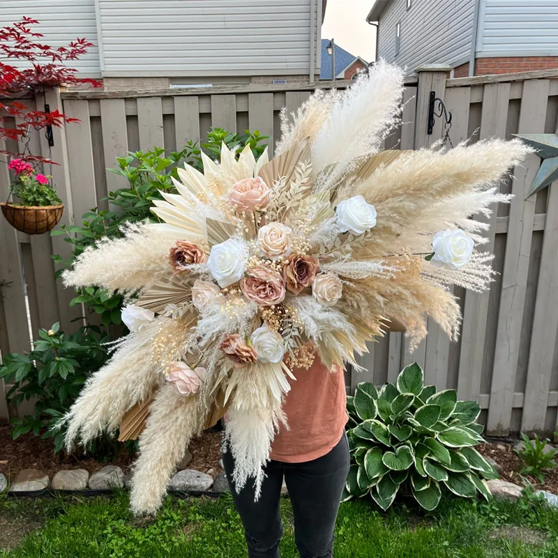 

Big Fluffy Natural Pampas Grass Garden Decor Wedding Decorative Flower Large Dried Pampas Arch Flores Arrangement Decoration