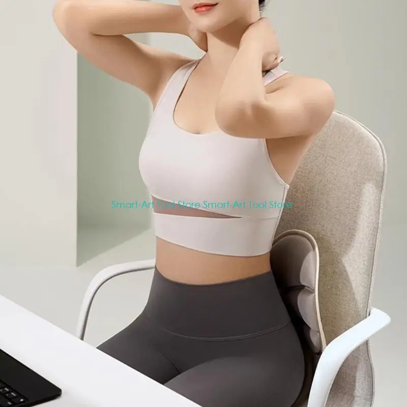 E1PB Breathable Memory Foam Cushion Postures Corrector for Desk Chair Ergonomic Lumbar Support