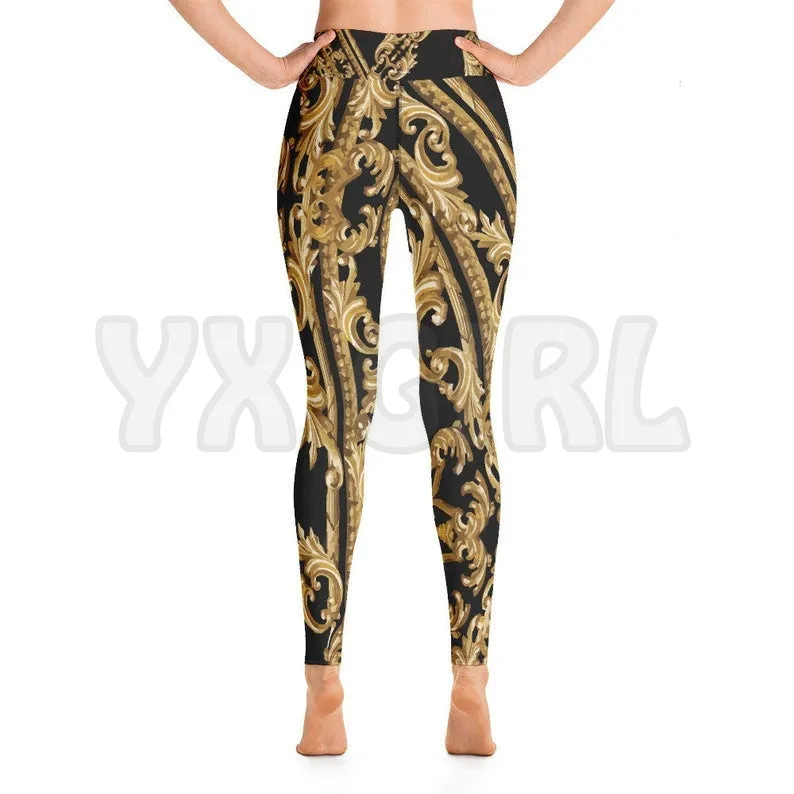 YX MÄDCHEN frauen Für Mädchen Viking Tattoo 3D Gedruckt Leggings Sexy Elastische Weibliche Dünne Leggings Gothic Yoga Leggings