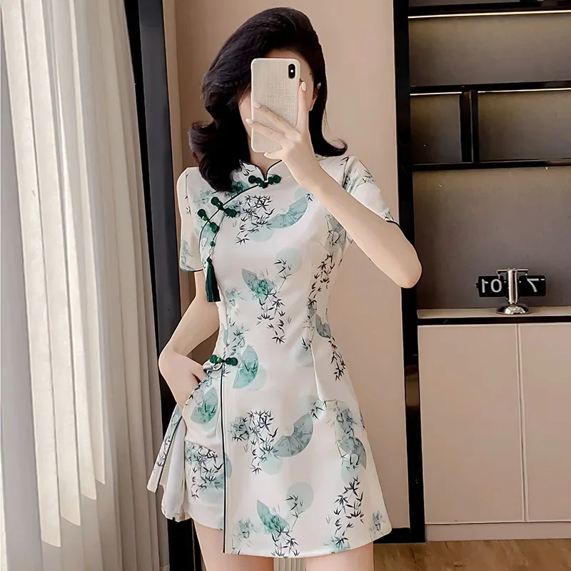 asian sexy clothes Sexy Cheongsam Dress for Women Cut Out Chinese Cosplay Lingerie High S –  YOMORIO