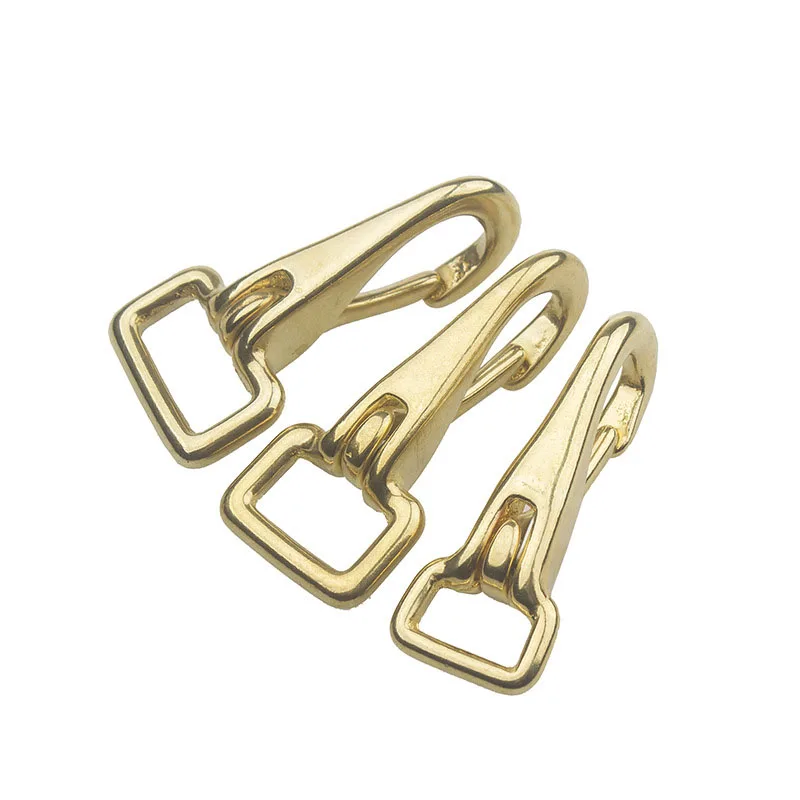 5Pcs/set Solid Brass Halter Snap Hook Bag Clasp Dog Collar Pet Leash Rope Clip Leather accessory Hooks