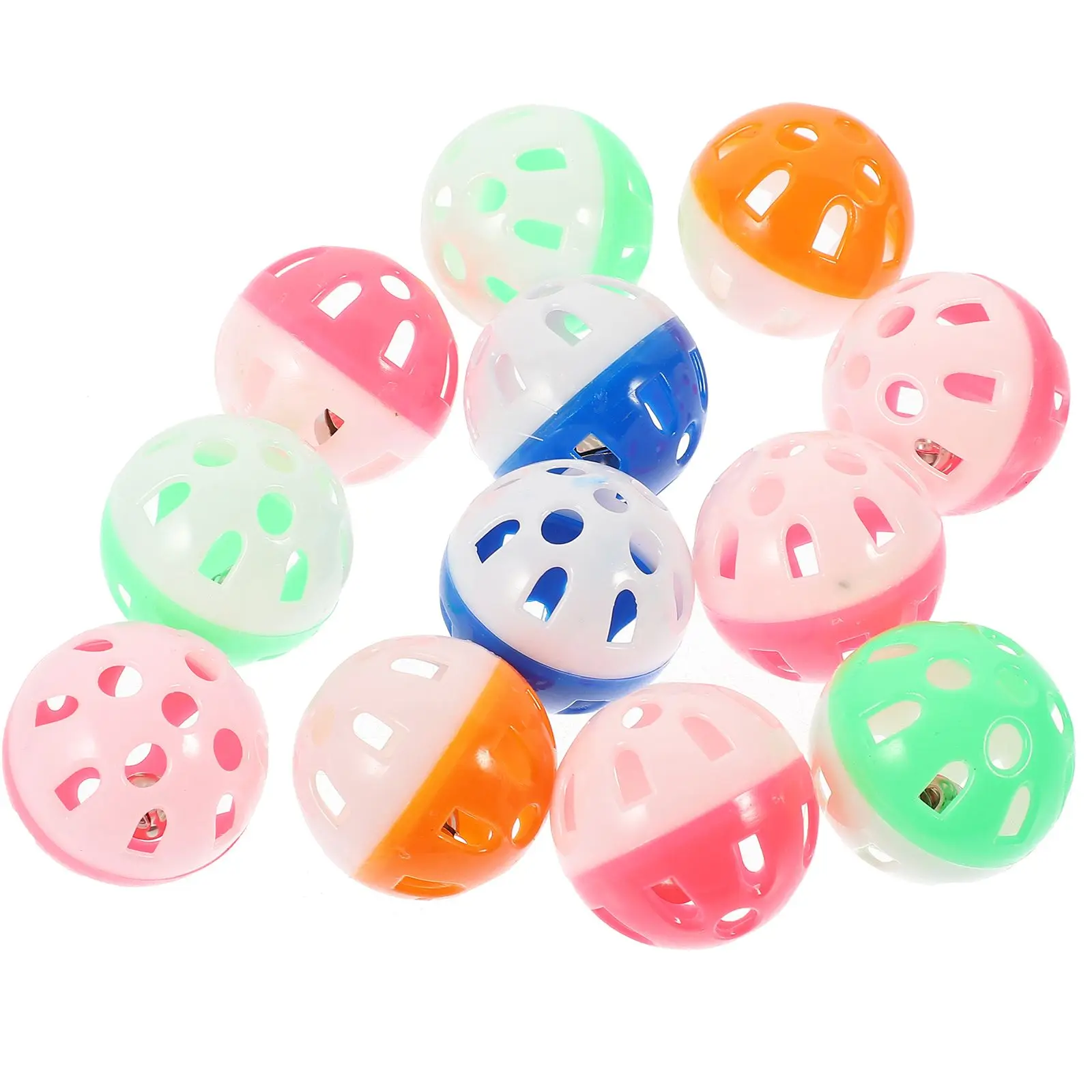 

12 Pcs Hollow Bell Ball Parakeet Toy Parrot Bird Toys Playthings Cat Hanging Chew Small Balls Claw Grinding Cage