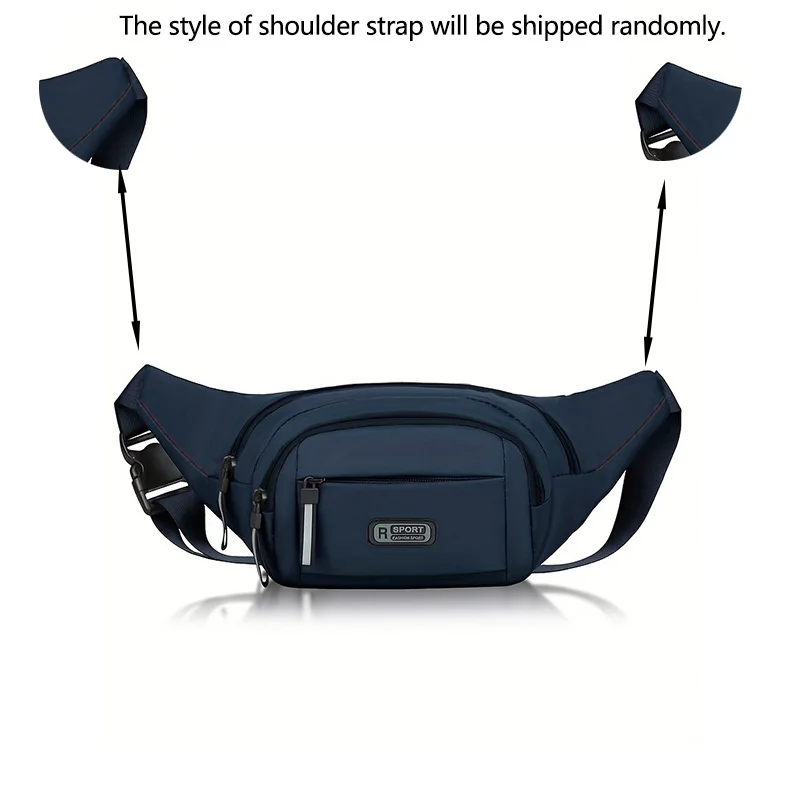 Men Waterproof Waist Bag Multi Pockets Fanny Pack Casual Outdoor Travel Running Sport Belt Crossbody Shoulder Bag view 3