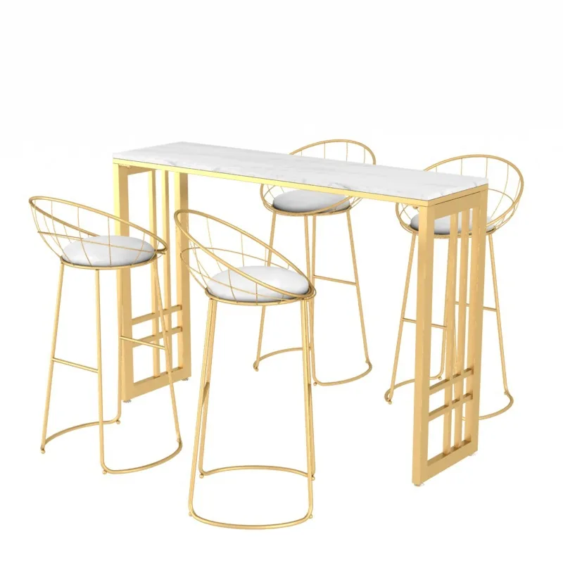

Nordic bar table and chair small apartment cafe milk tea shop, rock slab bar table and chair living room against