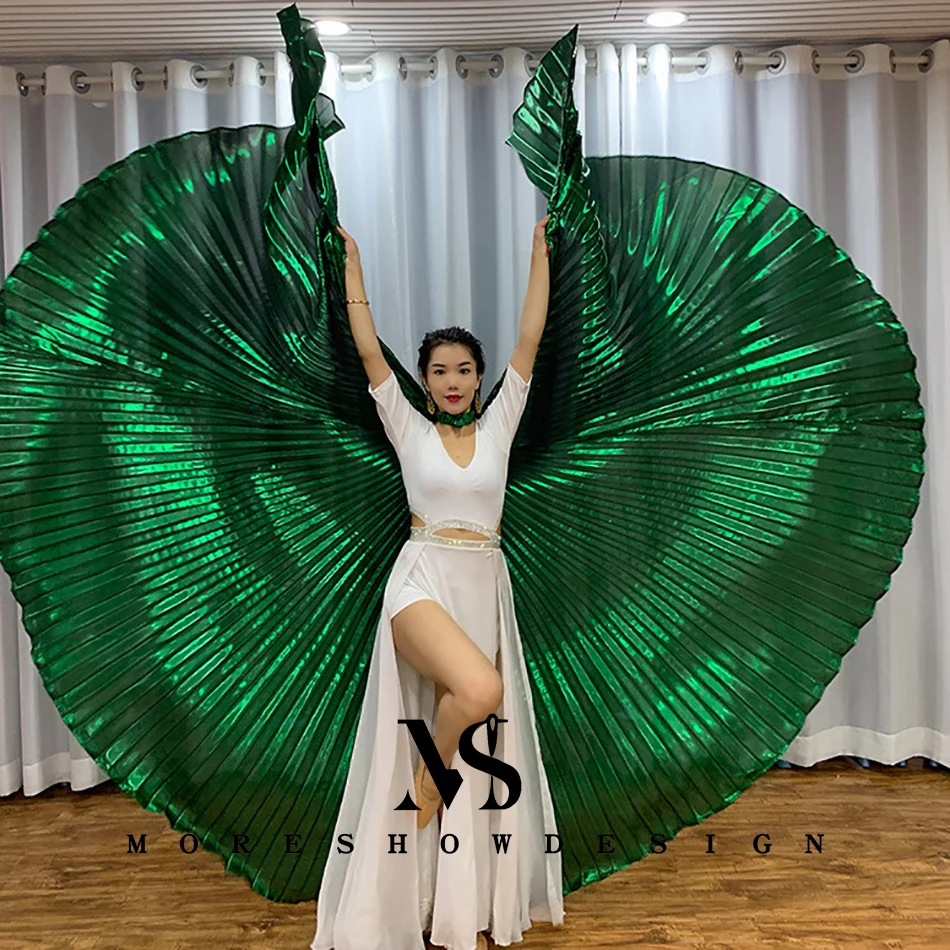 Alas de actuación de danza del vientre para adultos, accesorios de baile multicolores de 360 grados, ala para bailarina, accesorios de Carnaval