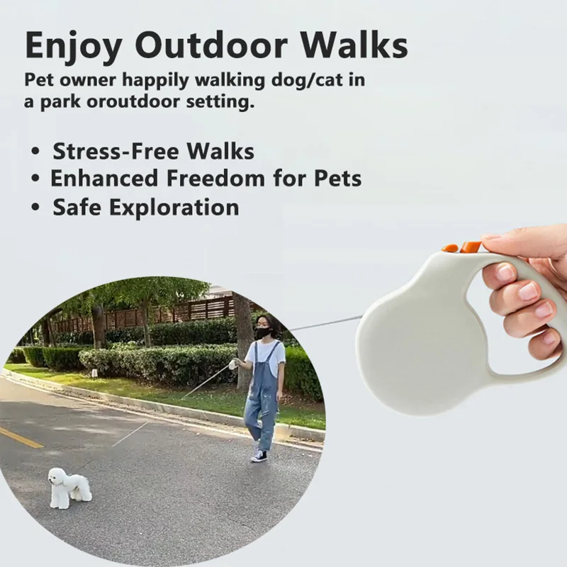 Automatic  Durable  One Button Lock Anti Tangle Lightweight  Outdoor Daily  Travel Traction Rope For Small Medium Dogs
