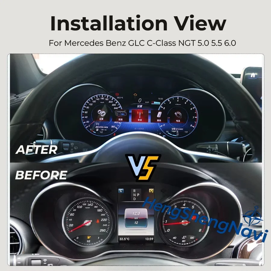LCD Dashboard Display For Mercedes-Benz GLC 2015-2018 Speedometer Screen Virtual Cockpit Digital Cluster Instrument HDMI CarPlay