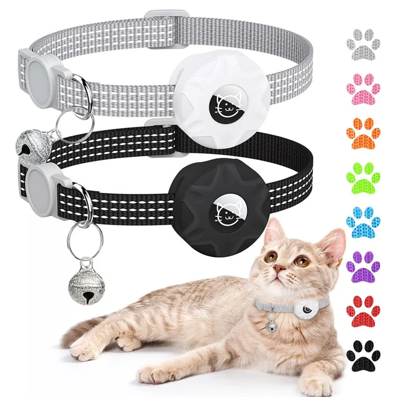 

Adjustable Cat Collar for AirTag Reflective Kitten Collar with AirTag Protective Case Dogs Cats GPS Tracke Collar Pets Supplies