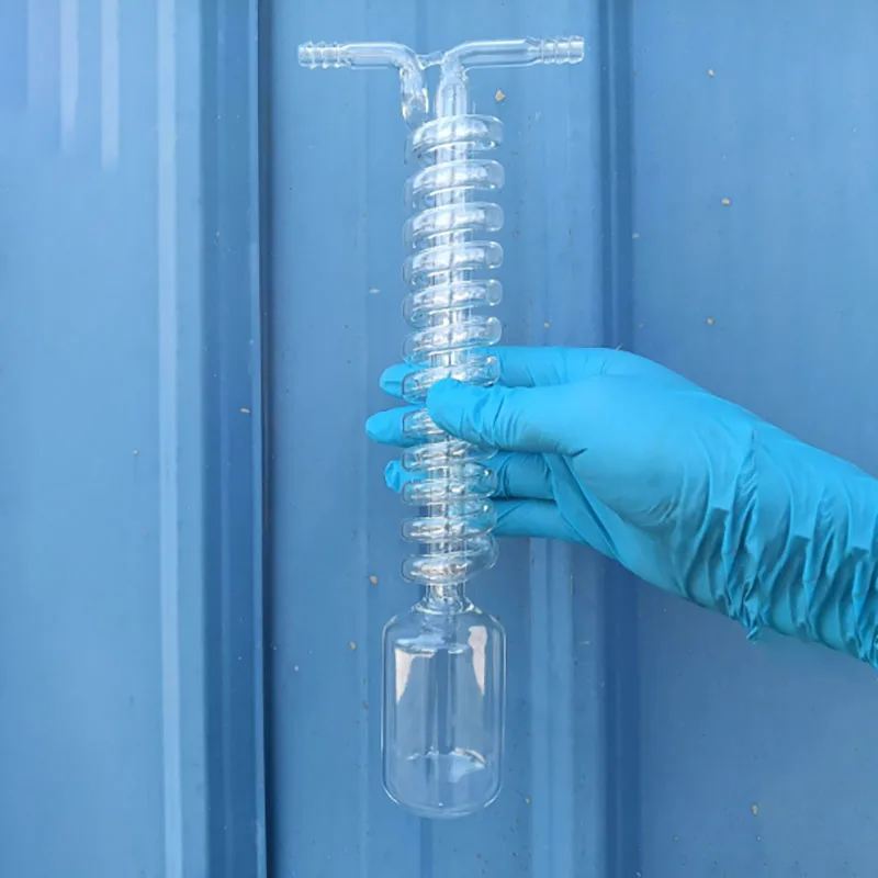 Serpentine cold hydrazine water-cooled condenser vacuum cold trap integrated condenser tube laboratory use