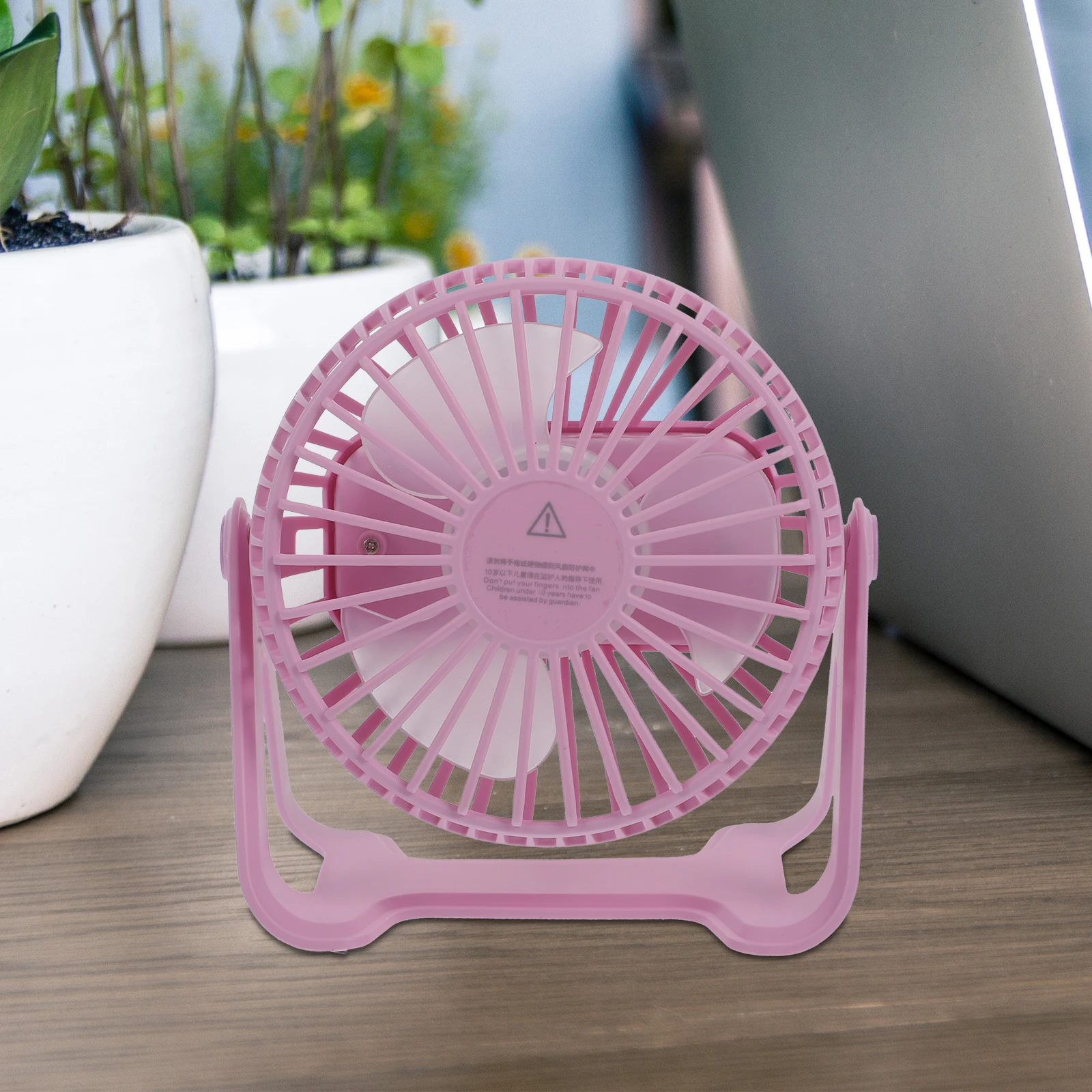 Tragbarer Tischventilator, zarter USB-Ventilator, praktischer Luftventilator, leiser Miniatur-Ventilator für Wohnheim, Zuhause, Büro, Zimmer (Rosa)