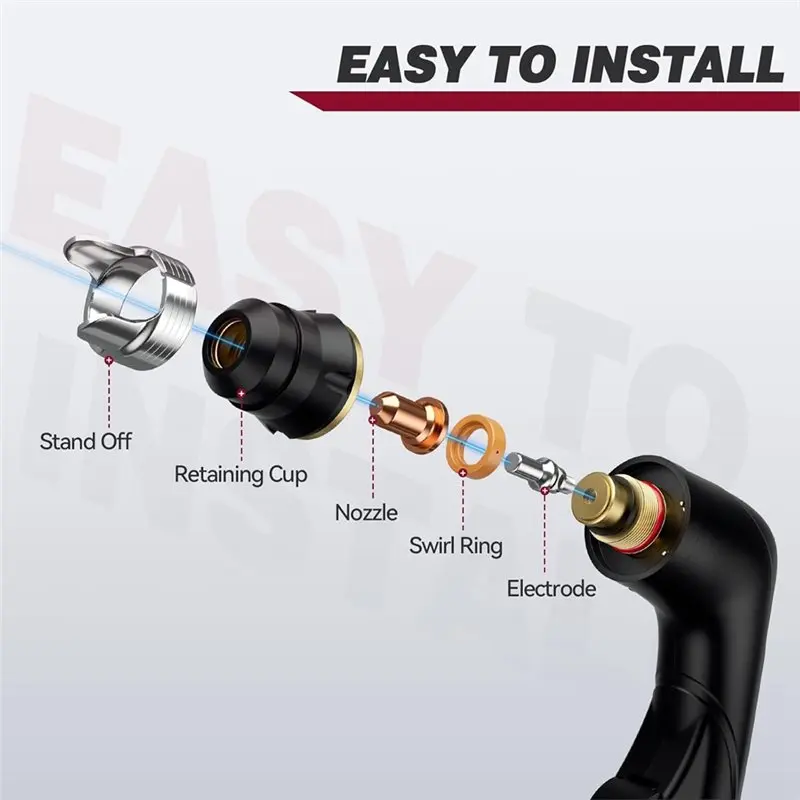 A36T-For CUT55 Model متوافق مع 23 قطعة IPT60 البلازما لمجموعة المواد الاستهلاكية لشعلة القاطع بما في ذلك. 045 "الملحقات #5