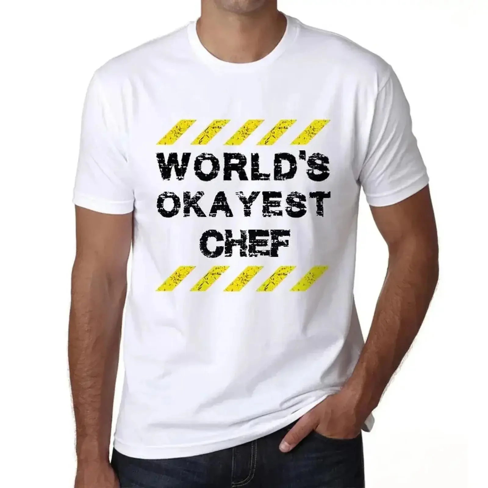 Men's T Shirt Worlds Okayest Chef Eco Friendly Limited Edition Bild 1 von 4 vintage Washed fashion Versatile Breathable