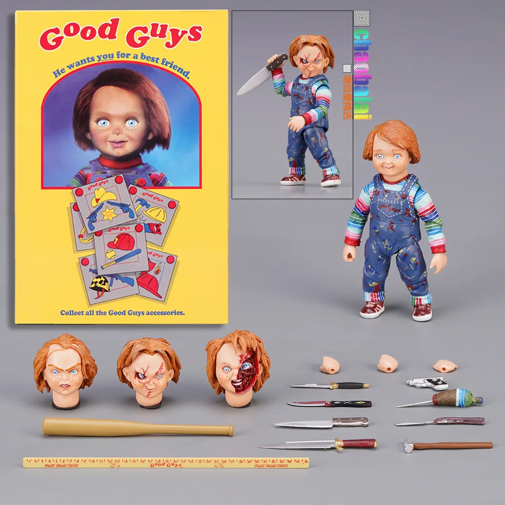 

23.5CM Spirit Halloween 2 Ft Talking Chucky Doll Guys CHUCKY Childs Play Scary Brideof Chucky Action Figure Collectible Model