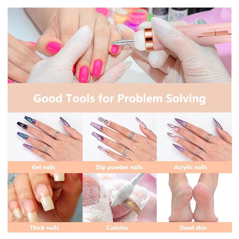 Zestaw do manicure elektrycznego 5 w 1, profesjonalna elektryczna maszynka do manicure z lampą