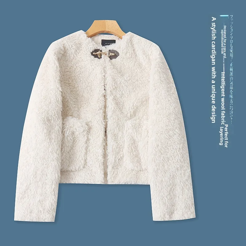 J5965 Faionable Plu Jaet Thiened Loose Fit round Ne Luxury Sle Women's Outerwear Youth Friendly Online Exclusive