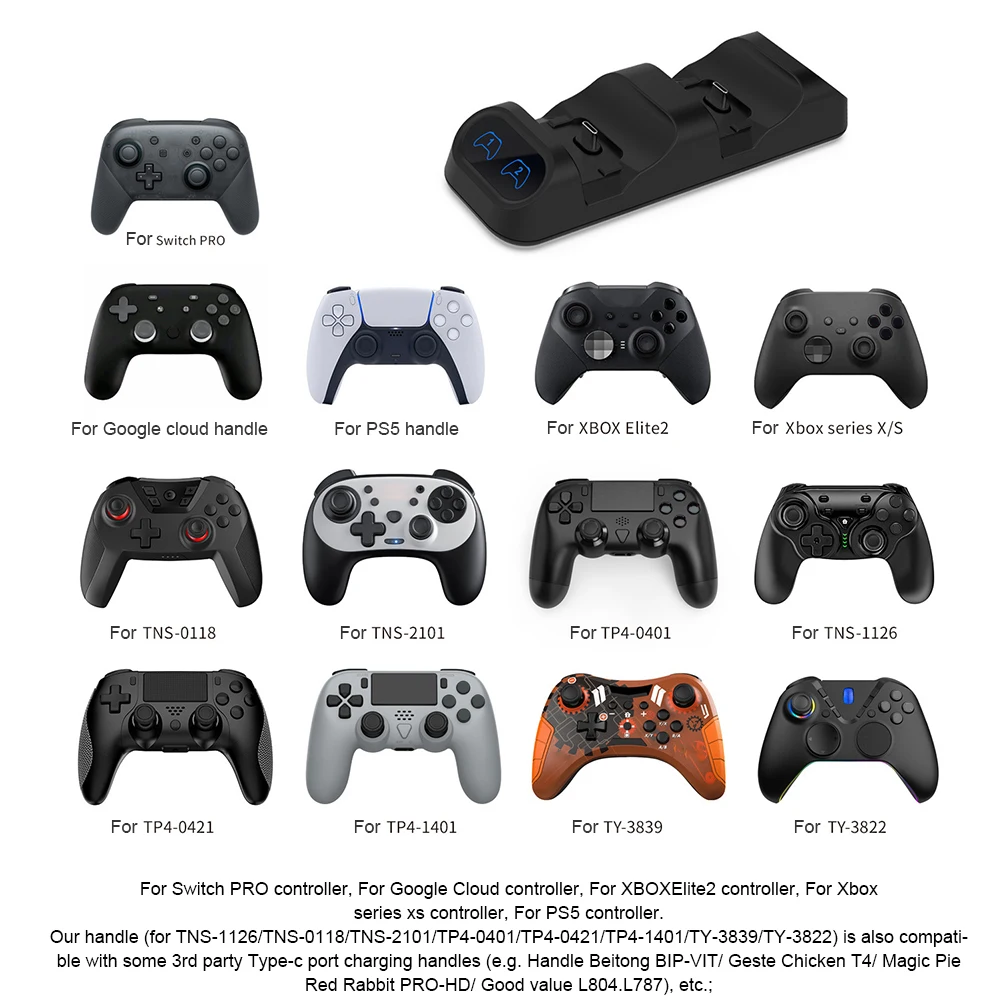 Base de Carregamento para Controle Pro do Switch, Estação de Carregamento para Controle Xbox Series S/X