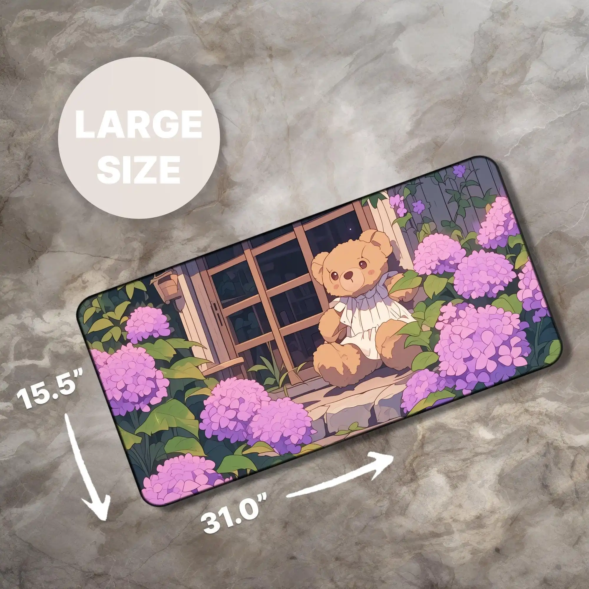 팬더 플러시 장난감 책상 매트 게임 마우스 패드 XXL 꽃 잎 대형 게임 마우스 매트, 사무실 컴퓨터 키보드 노트북 홈