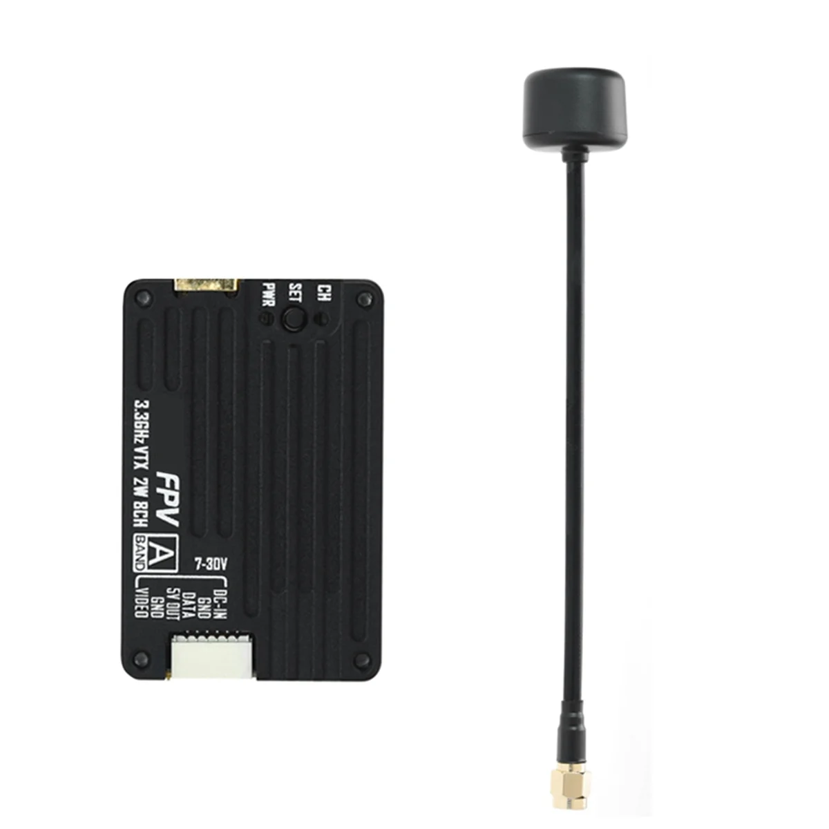 3.3G 2W VTX+Antenna Kit 2000mW 8CH Audio Video FPV Transmitter for RC FPV Drone Multi-Rotor