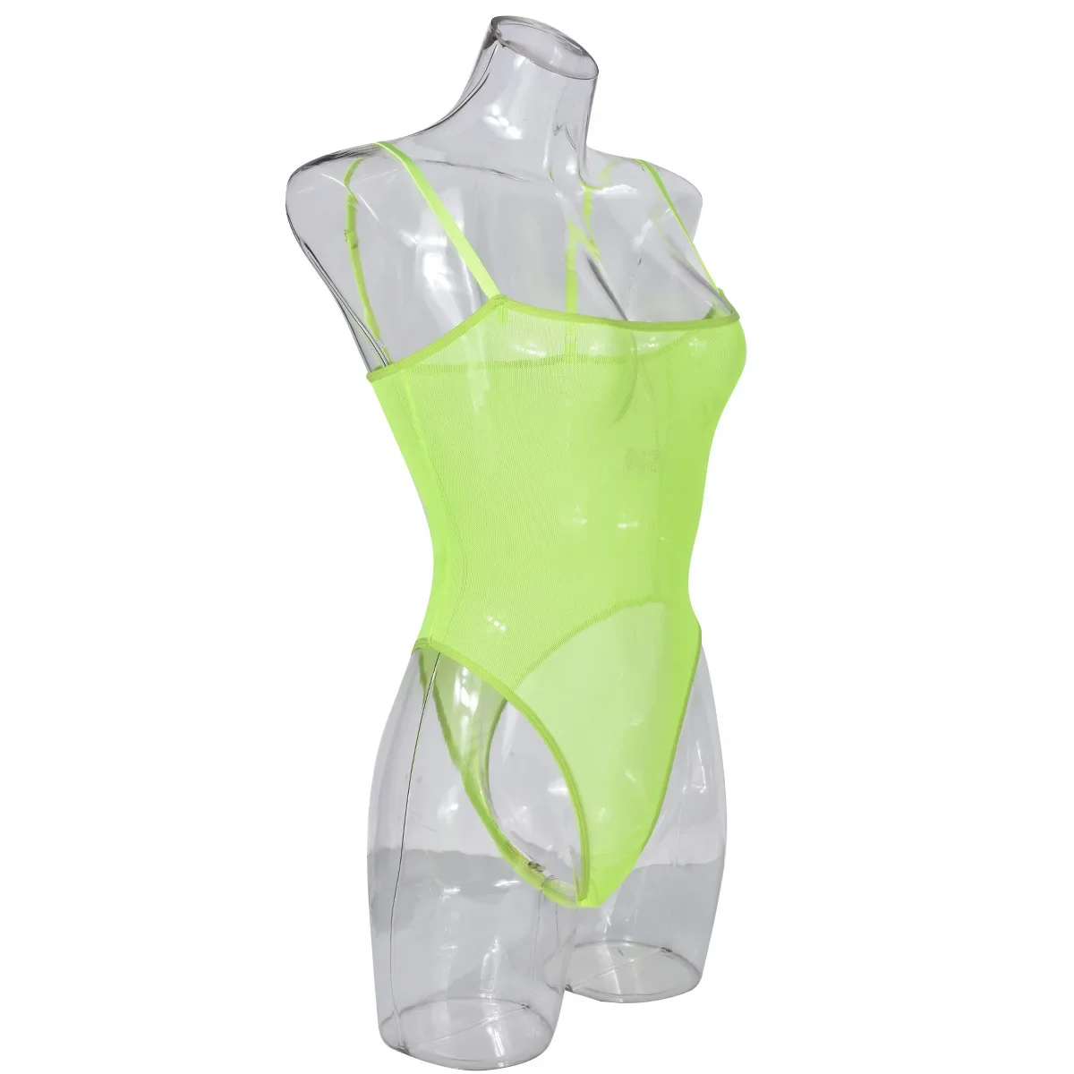

Sexy Women Bodysuit Mesh One Piece Transparent Underwear Bright Body Hot See-through Lingerie Sissy Tight Fitting Teddy Lingerie