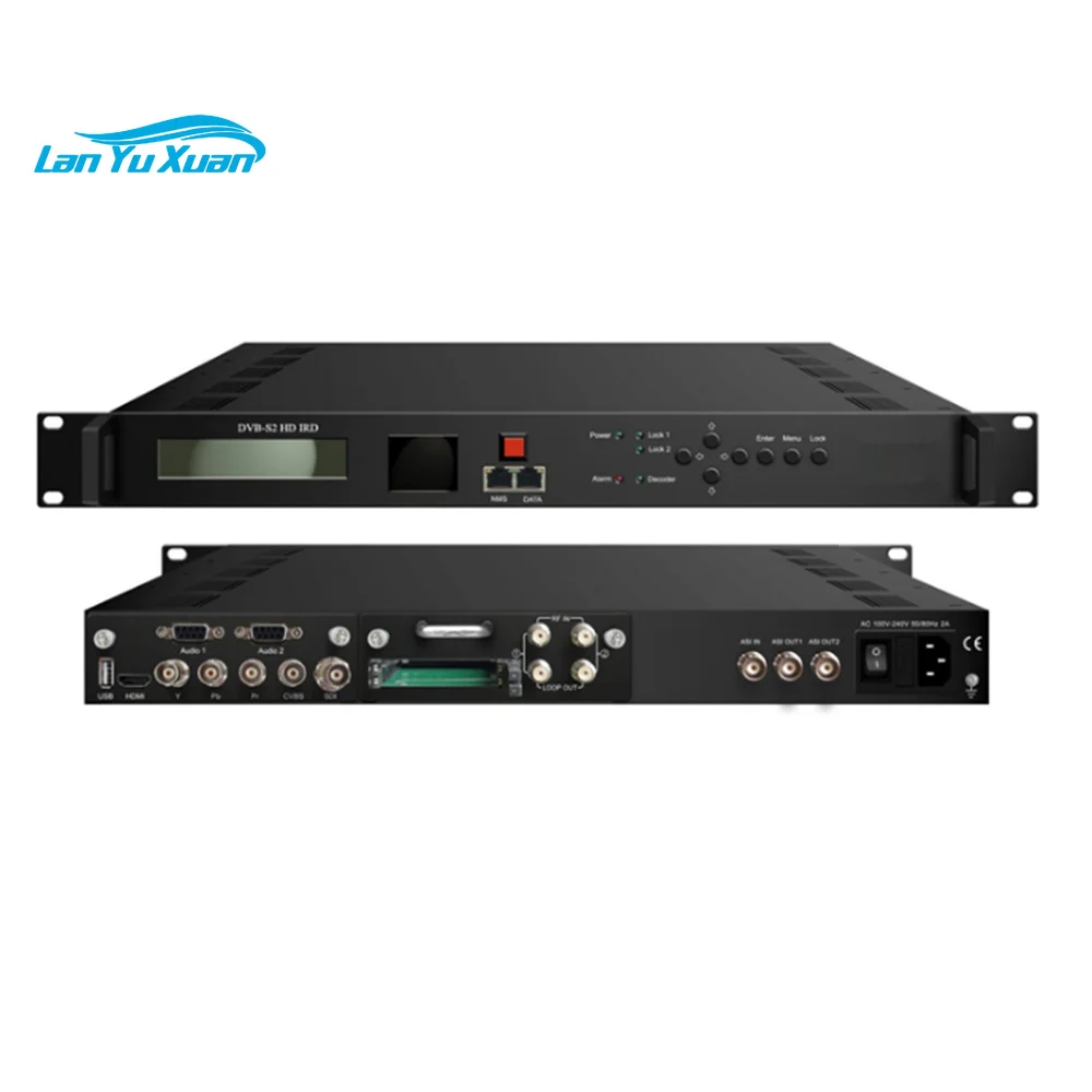 FCC Certified MPEG4 Satellite Receiver 2 DVB-S2 Tuner 2 CI Slot Input HD IRD Decoder BISS Support for Digital Audio