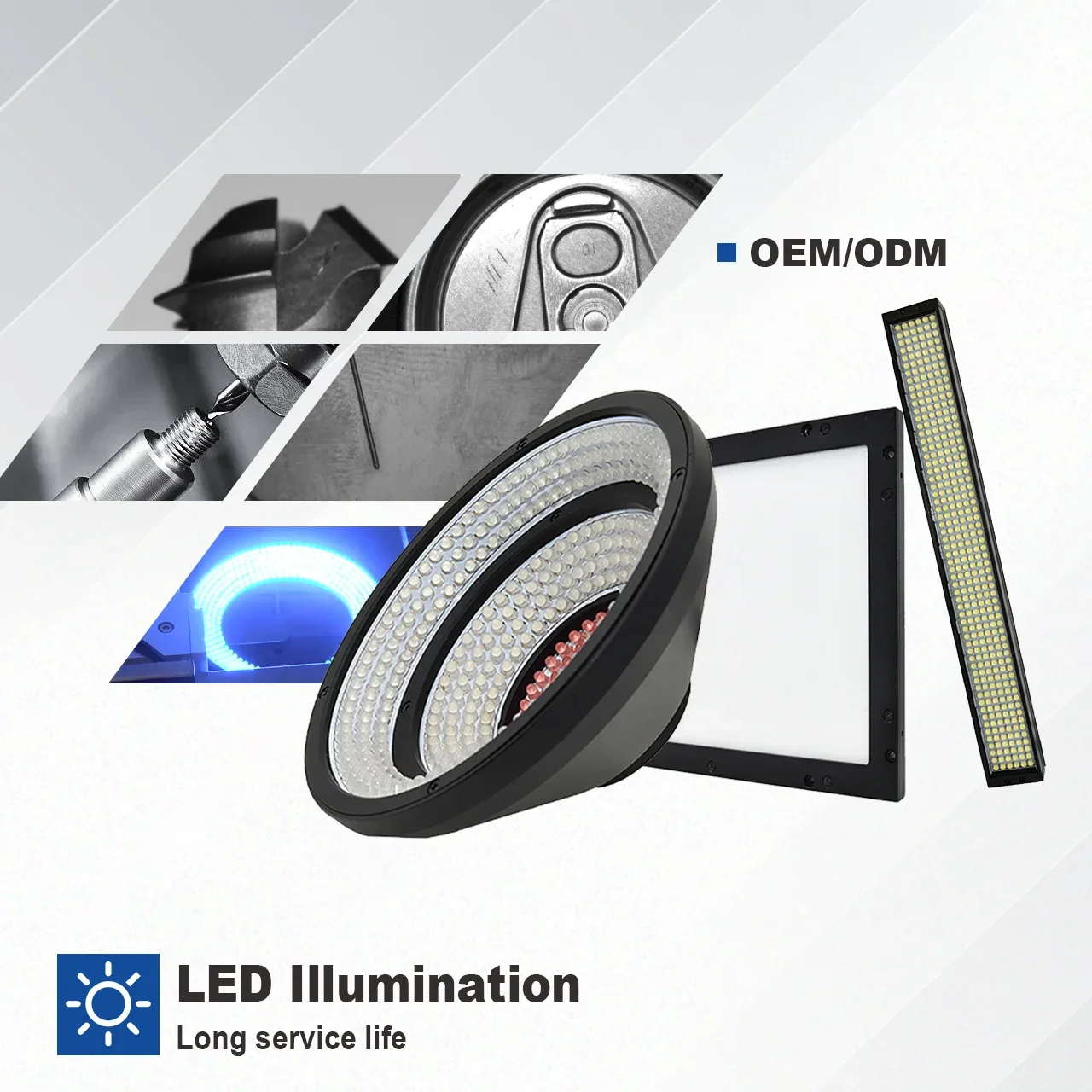 High Brightness Ring/Bar Backlight Coaxial Illumination Machine Vision 24V LED Light for Industrial Inspection Camera