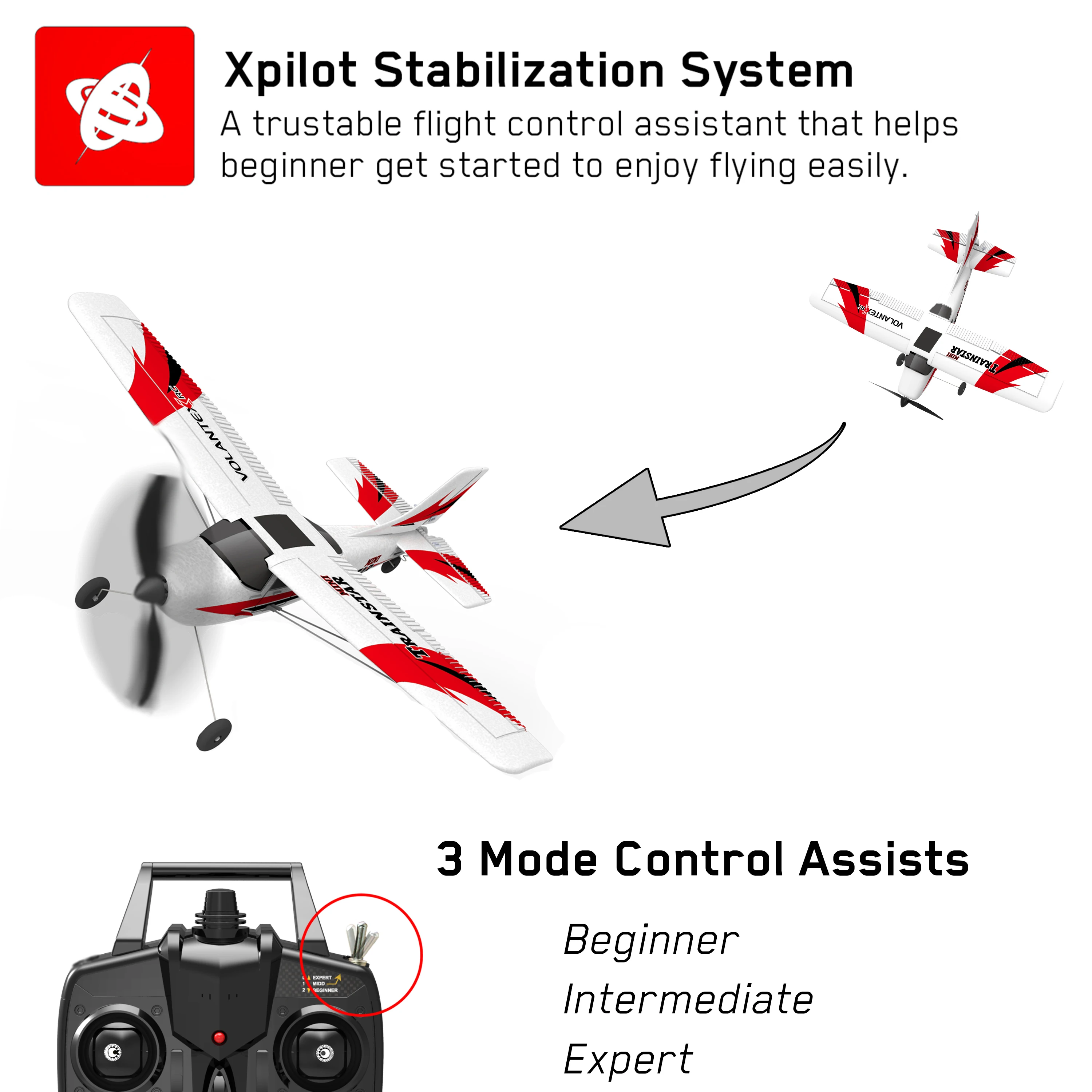 Trainstar RC samolot 2.4GHz 3CH 400mm rozpiętość skrzydeł samolot RC z systemem żyroskopowym Xpilot RTF myśliwiec szybowiec samoloty Warbird