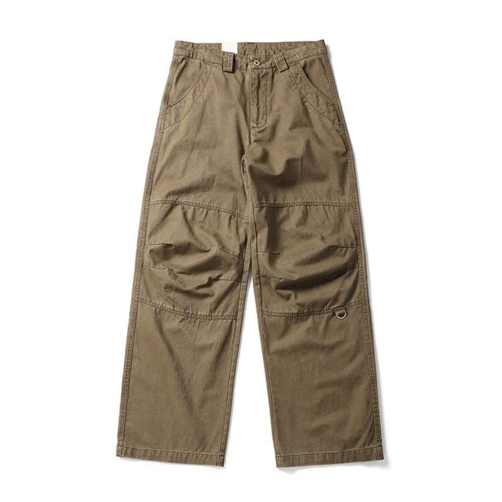 

Japanese Fashion Washed and Worn Men's Spring and Autumn Pure Cotton Loose Casual Pants Versatile Straight Leg Pants