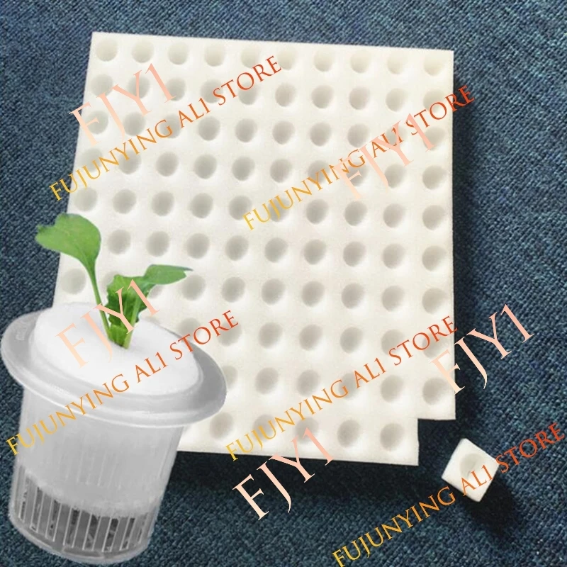100pcs/sheet Garden Cultivation Plant White Sponge Soilless Culture Planting Hydroponic Vegetables Nursery Pots Cloning Collar