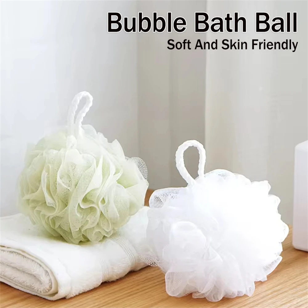 Bath Flower Shower Sponge Ball Solid Color Soft Large Body Brush Cleaning Scrub Shower Ball Exfoliating Bath Ball