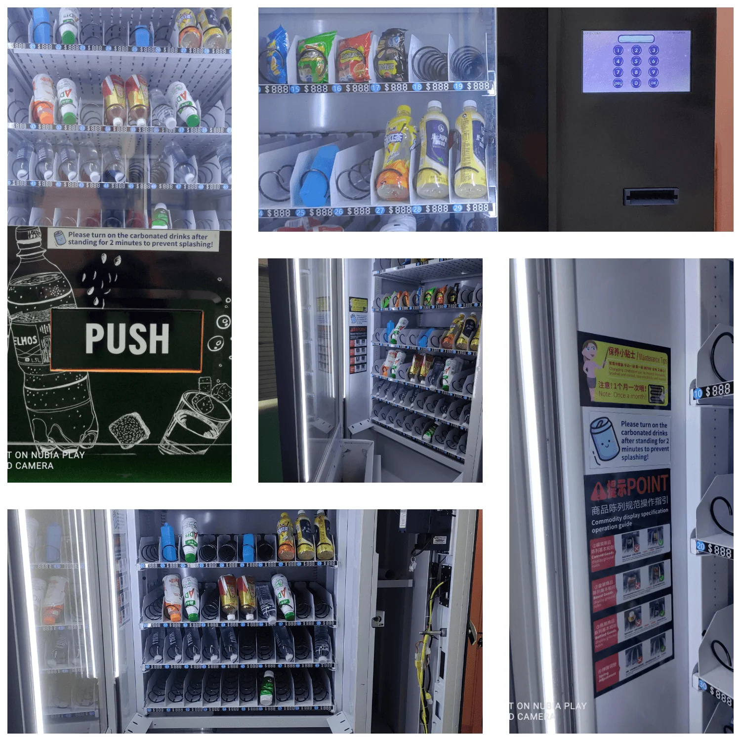 Customized Snack Food Vending Machine Drink Service 24H Self Service Commercial Retail Areas