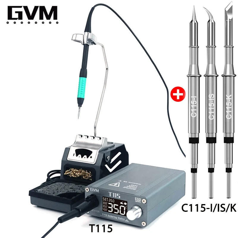 

GVM T115 T210 T245 Heating Lead-Free Soldering Station for JBC C210 C245 C115 Handle Chip Temperature Control PCB Repair Welding