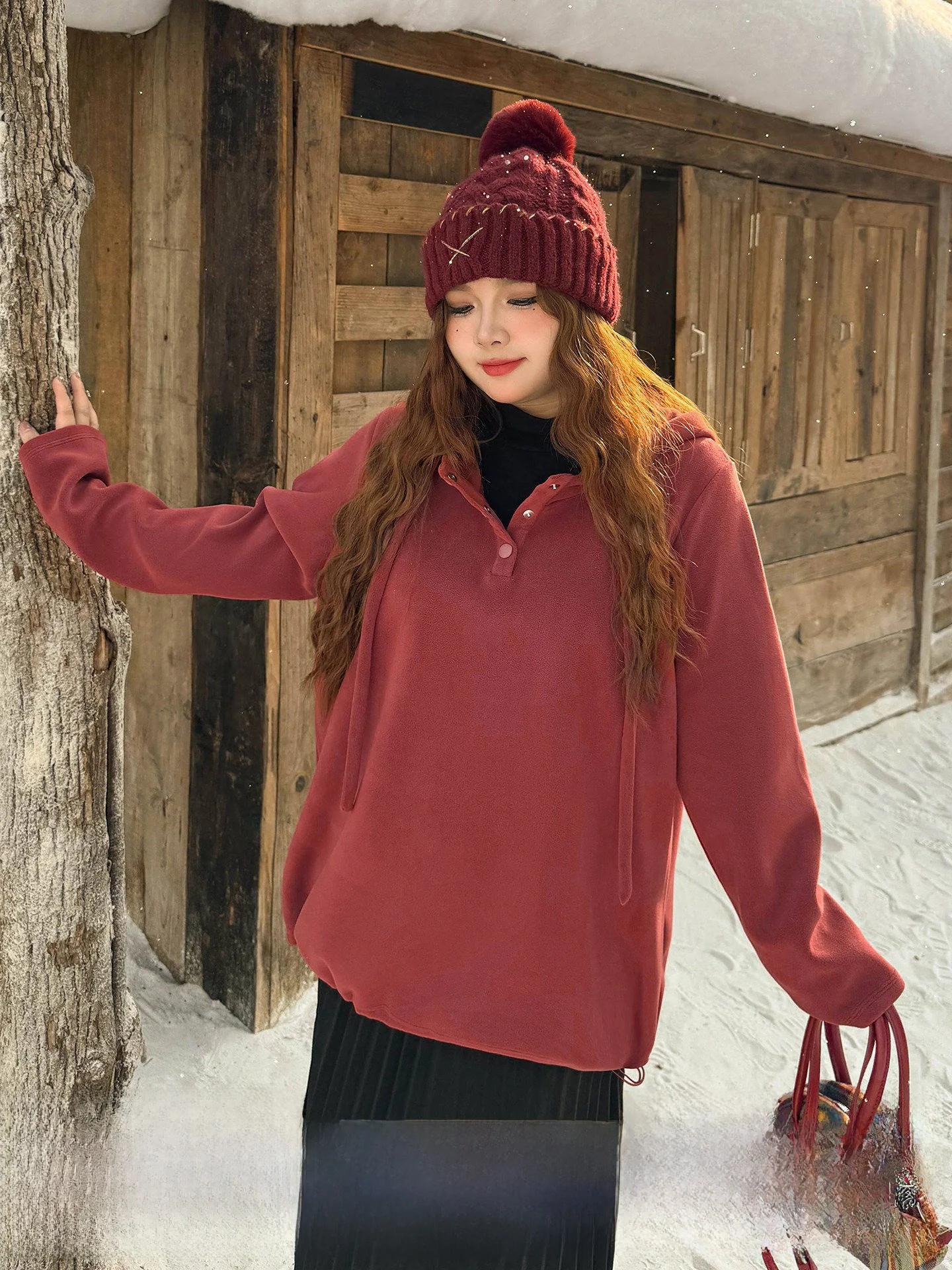 

plus Size Lazy Plu Hoodie Women's Sweatirt Dstring Warm Autumn Winter Loose Fitting Comfortable Polyester Blend Long S...