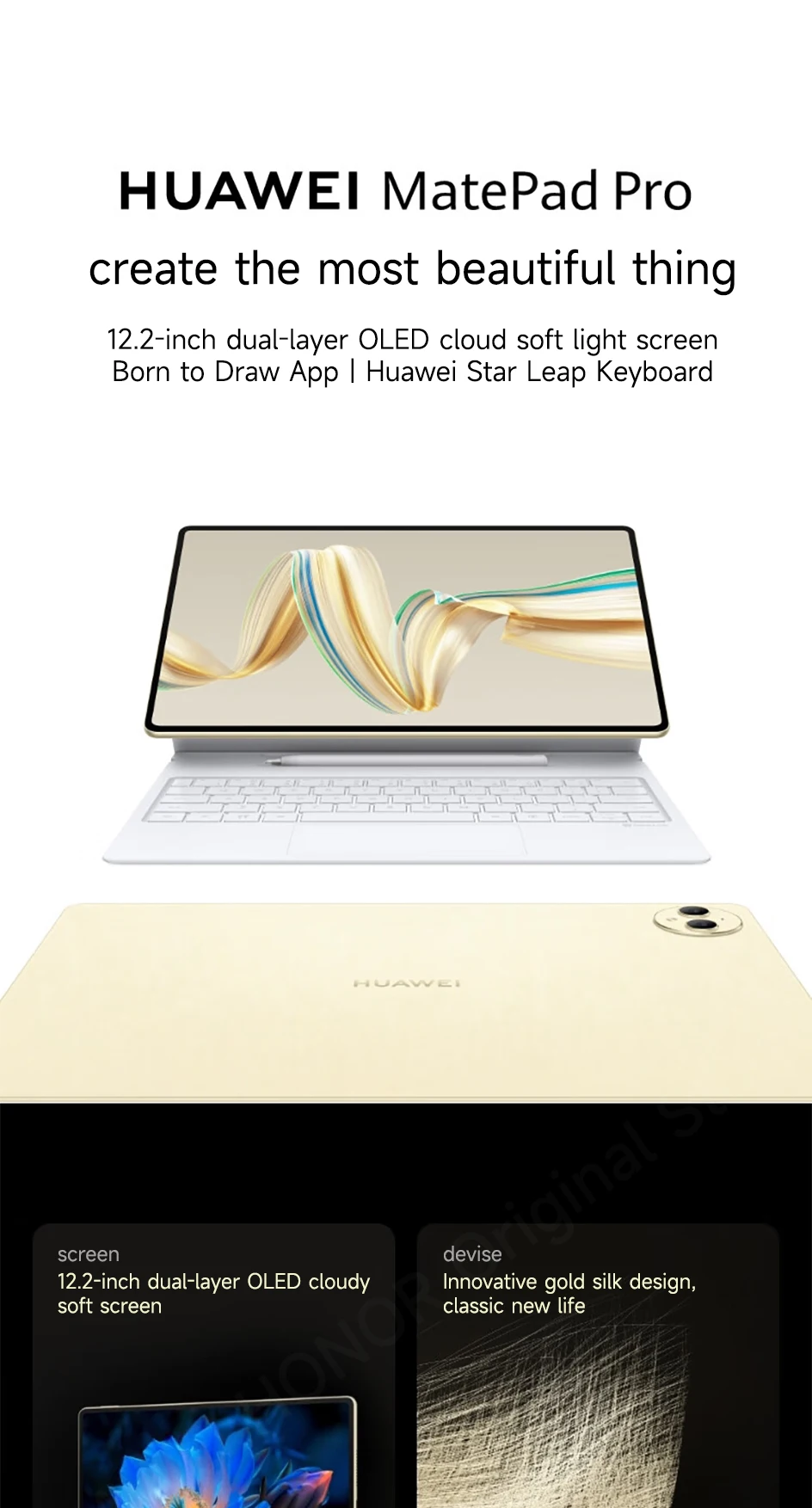 2024 Tablet HUAWEI MatePad Pro 12.2-inch Dual-layer OLED 144Hz Wifi NearLink 10100mAh