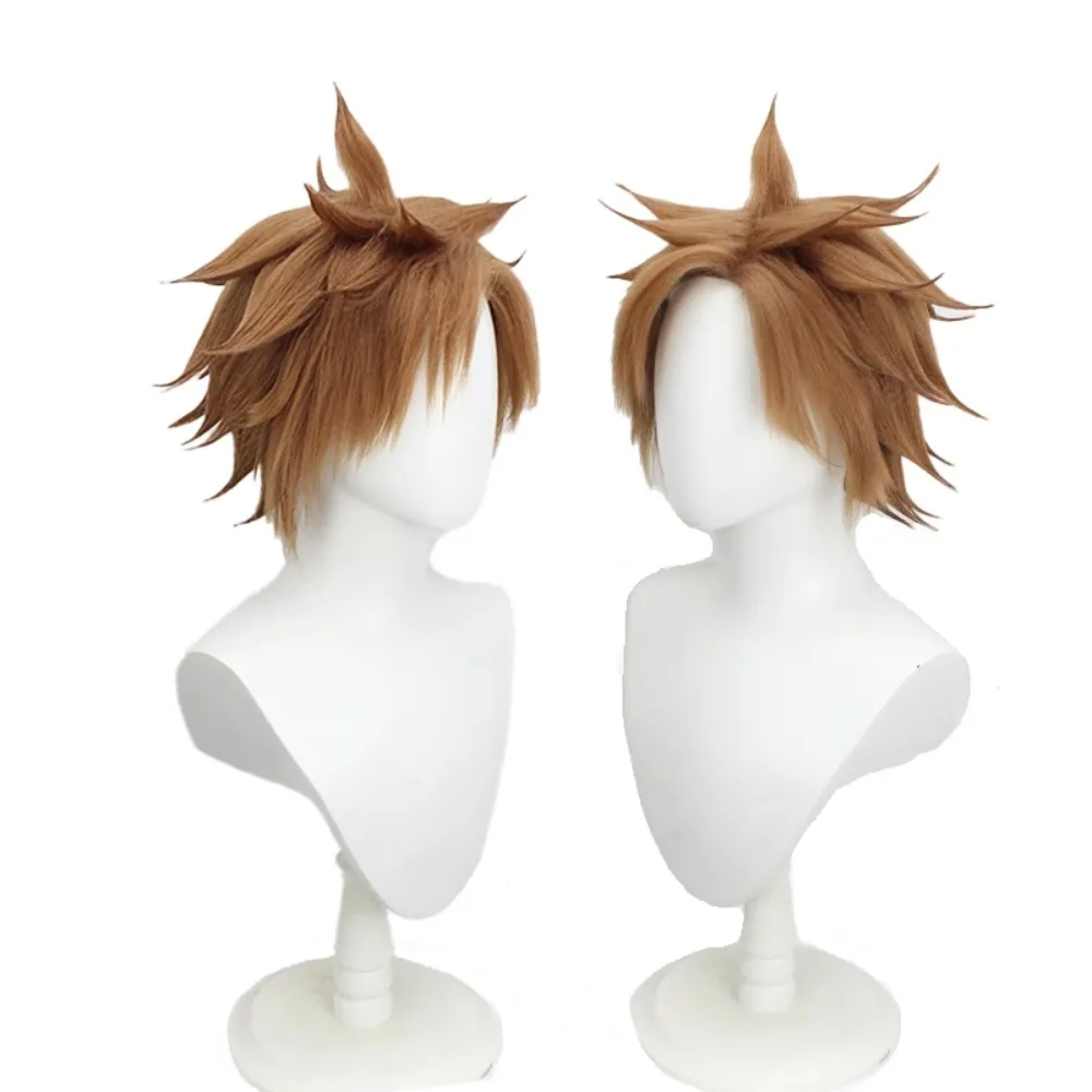Parrucca cosplay Kingdom Hearts 3 Sora, fila di mais marrone, capelli anime testurizzati