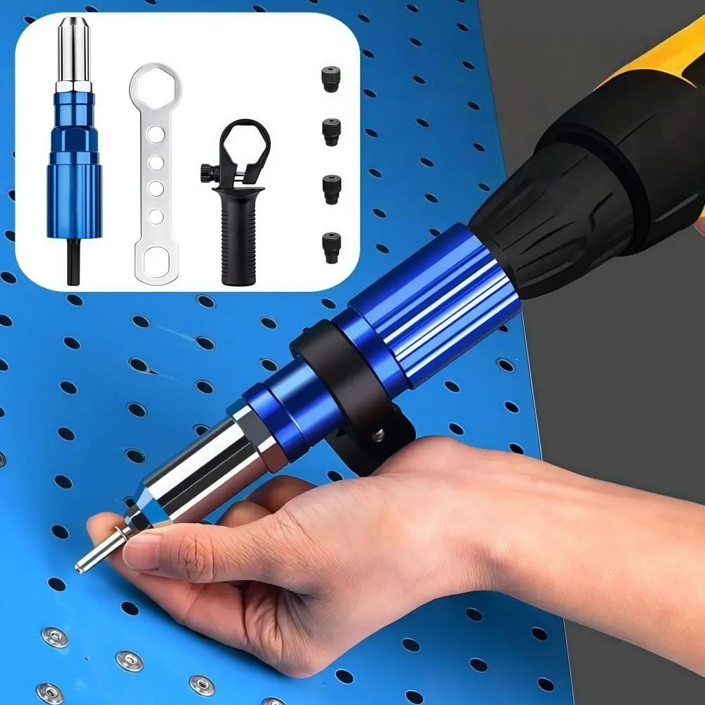 سبائك الألومنيوم الكهربائية RivetGun محول المحمولة دائم RivetGun طقم محوّل خفيفة الوزن اللاسلكي الحفر الكهربائية RivetGun #5