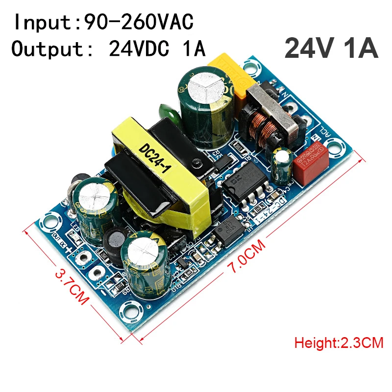 90-260VAC to DC 24V 1A Power Supply Module 24W Power Supply Module Board Switch AC-DC Switch Power Supply Board DC-24V-1