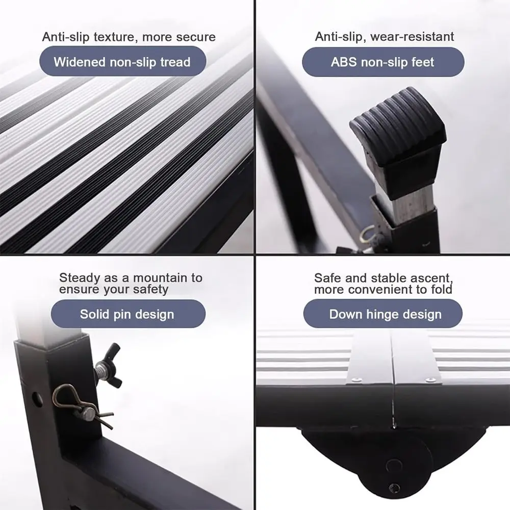 Adjustable Height Work Platform Ladder and Multipurpose Stool for Ceiling Decor and Cleaning Tasks (160cm)