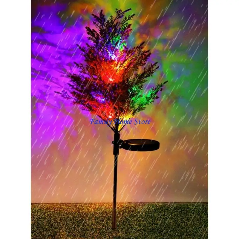 

P0UF Solar Powered Yards Landscape Lamp Led Christmas Tree Garden Lawn Light