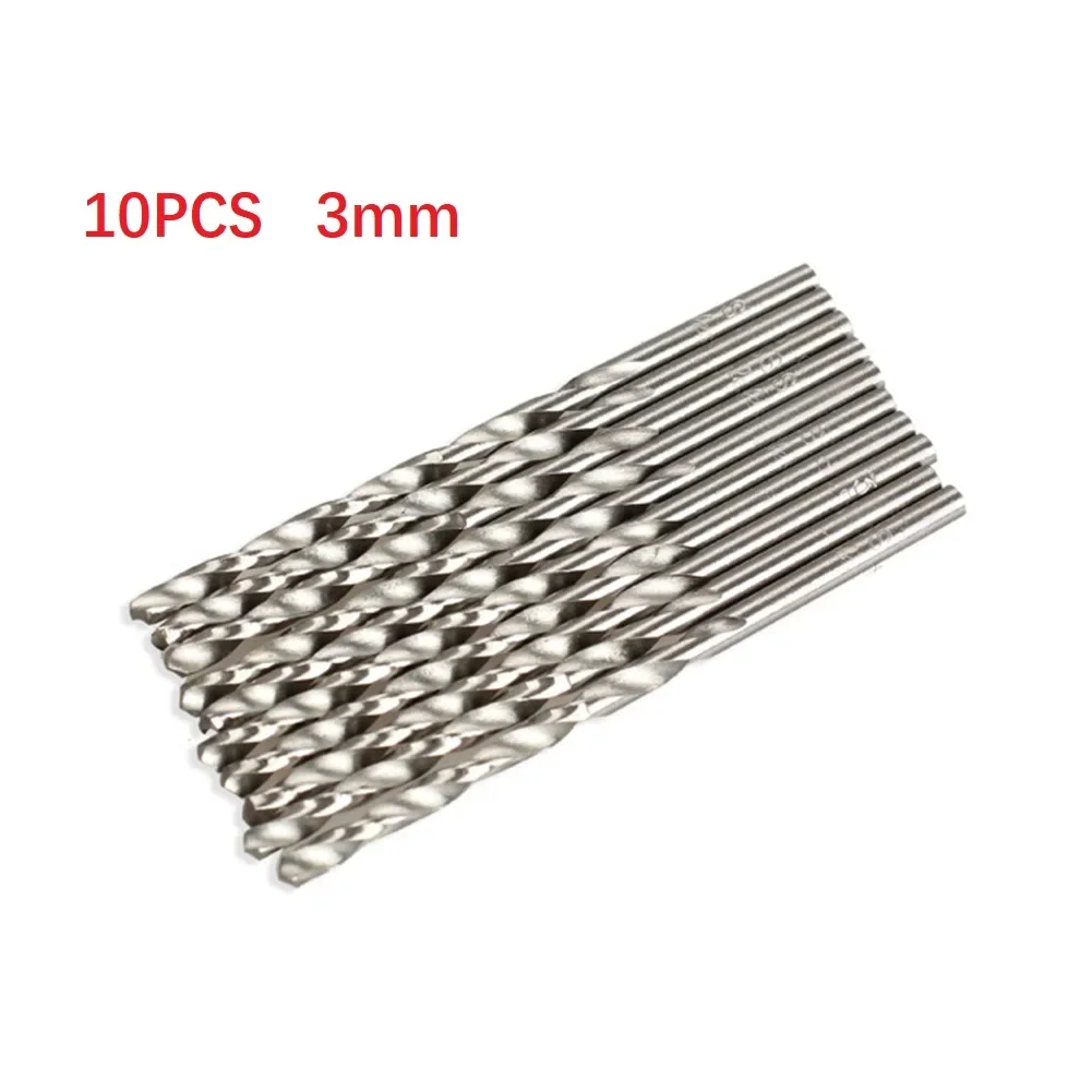 10 Pcs Twist Drill Bits 3mm HSS Drilling Auger Bit For Electric Drill Woodworking Carpentry Power Tools Accessories