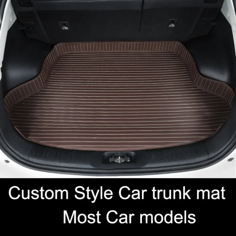 Stripes Custom Car Trunk Mats for Volkswagen VW Tiguan Passat Variant Phideon Multivan Interior Details Car Accessories Carpet