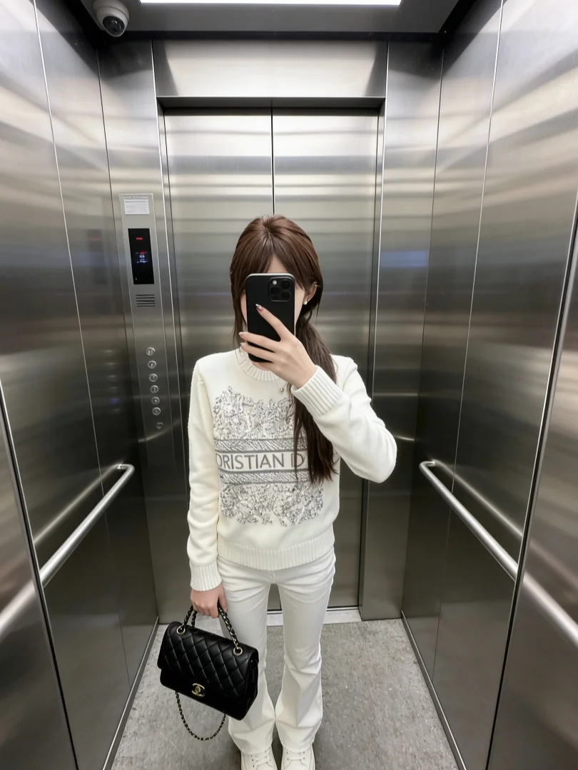 

Early Autumn Korean Sle Miu Series Two-Piece Set Rich Girl Outfit Faionable Long Sve Knitted Top And High Waist Pants