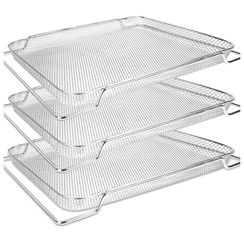 

3Pcs Air Fryer Basket For Breville Smart Oven Air Fryer Pro Stainless Mesh Baskets Air Fryer Parts Mesh Tray For Oven